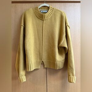 Zara Mustard Yellow Crewneck Sweater